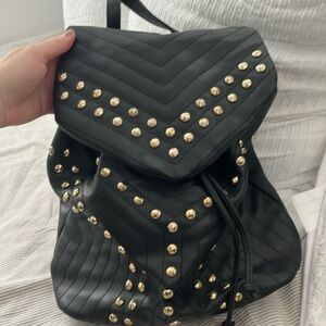 Studded black backpack